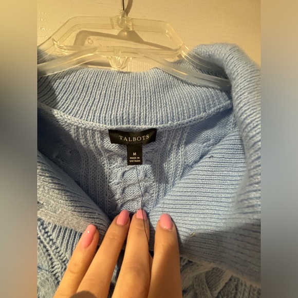 NWT Talbots sweater light blue size medium 55% cotton - Picture 2 of 6